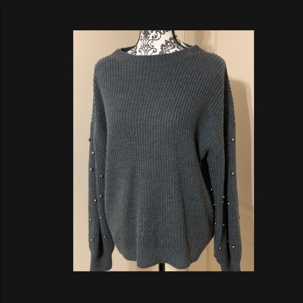 A.N.A gray sweater With Metal balls